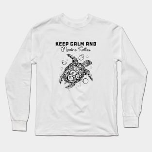 Marine Turtle - Keep calm and save marine turtles Long Sleeve T-Shirt